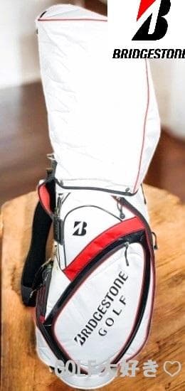 送料無料/美品BRIDGESTONE ゴルフバッグ ホワイト/レッド