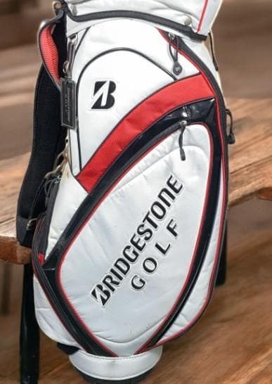 送料無料/美品BRIDGESTONE ゴルフバッグ ホワイト/レッド