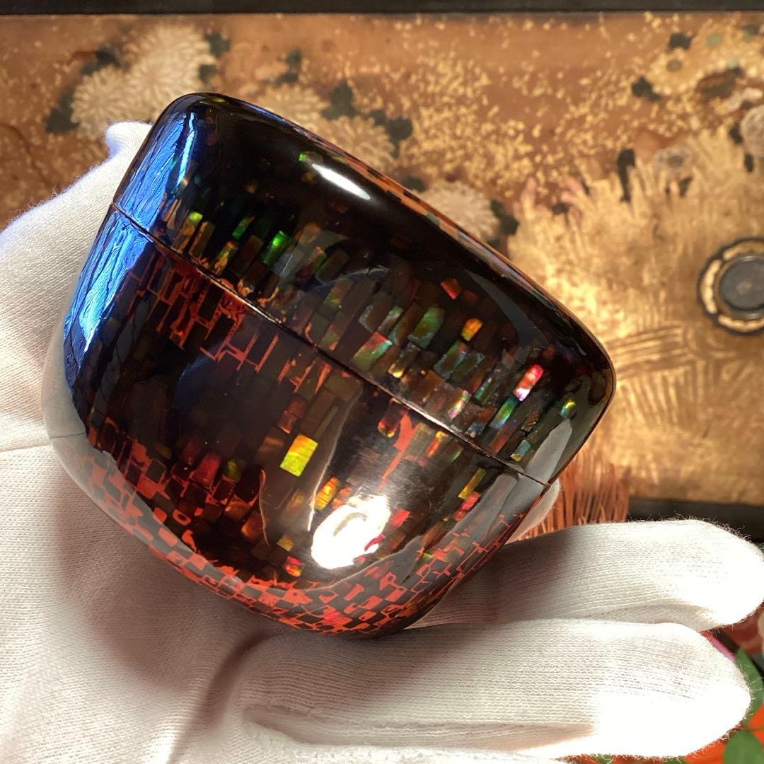 A898 茶道具　棗　『大蔵』　螺鈿細工　研ぎ出し