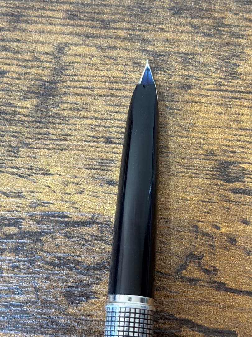 1975年製　18金　白金　全蝕刻　スターリングシルバー　パイロット　万年筆　F