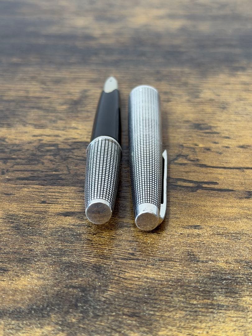 1975年製　18金　白金　全蝕刻　スターリングシルバー　パイロット　万年筆　F