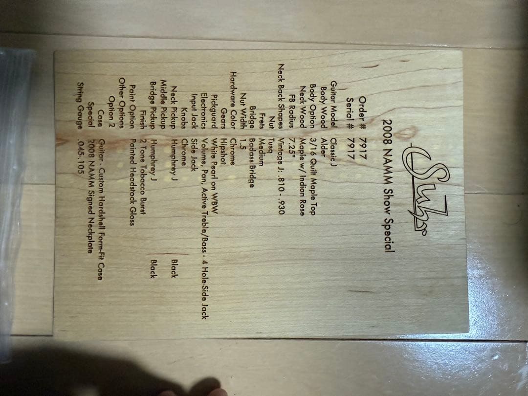 suhrエレキベース 2008NAMM Showモデル