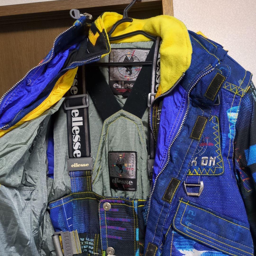 ☆ロゴ傷みありellesse スキーウェア 青紫黄色　☆