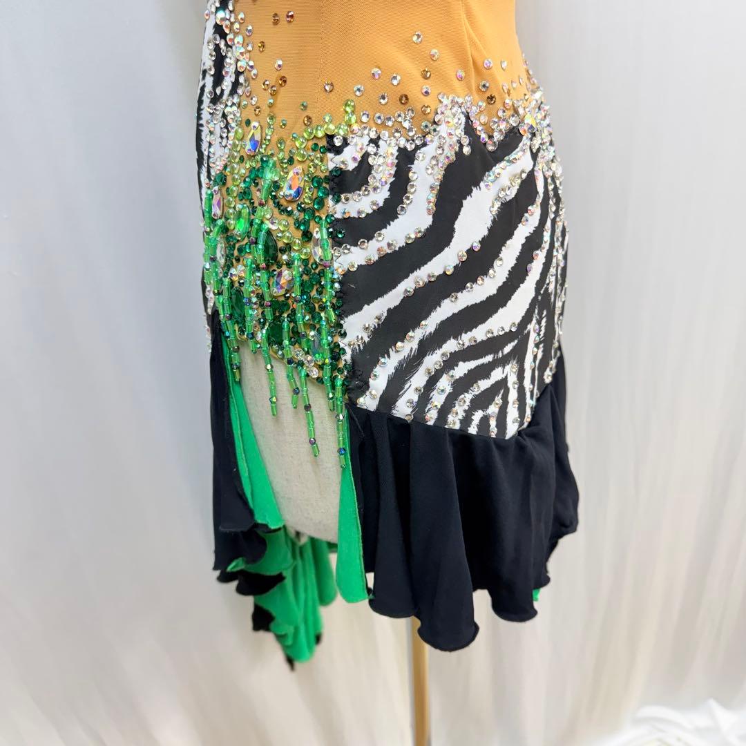 6306★オーダー/S /ゼブラ柄/スワロミックス /ラテンドレス/社交ダンス