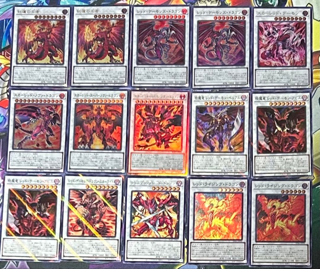 遊戯王レッドデーモンズデッキ(メイン40枚＋EX15枚)スリーブ付き