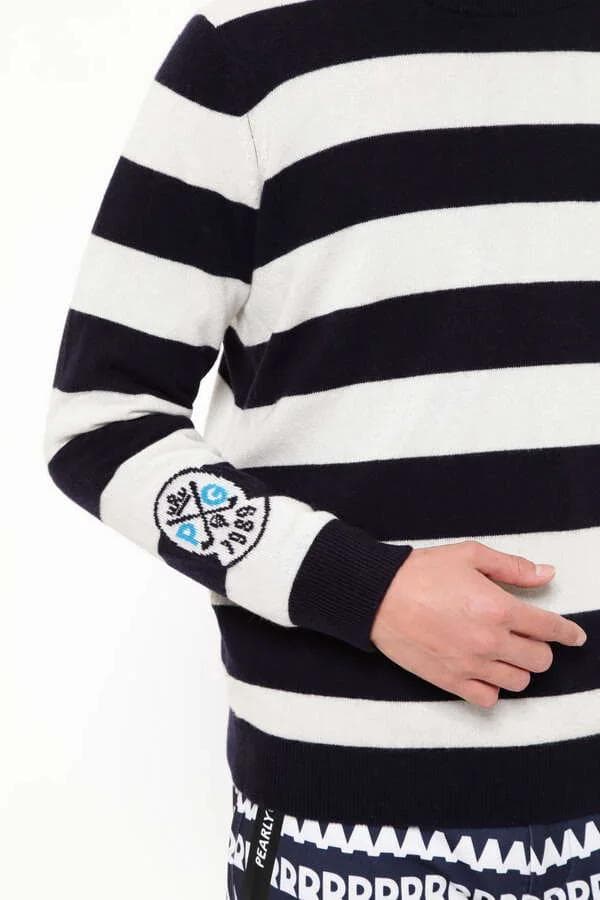 未使用 タグ付き 防風カシミヤクルーネックニットプルオーバー 4 M ネイビー