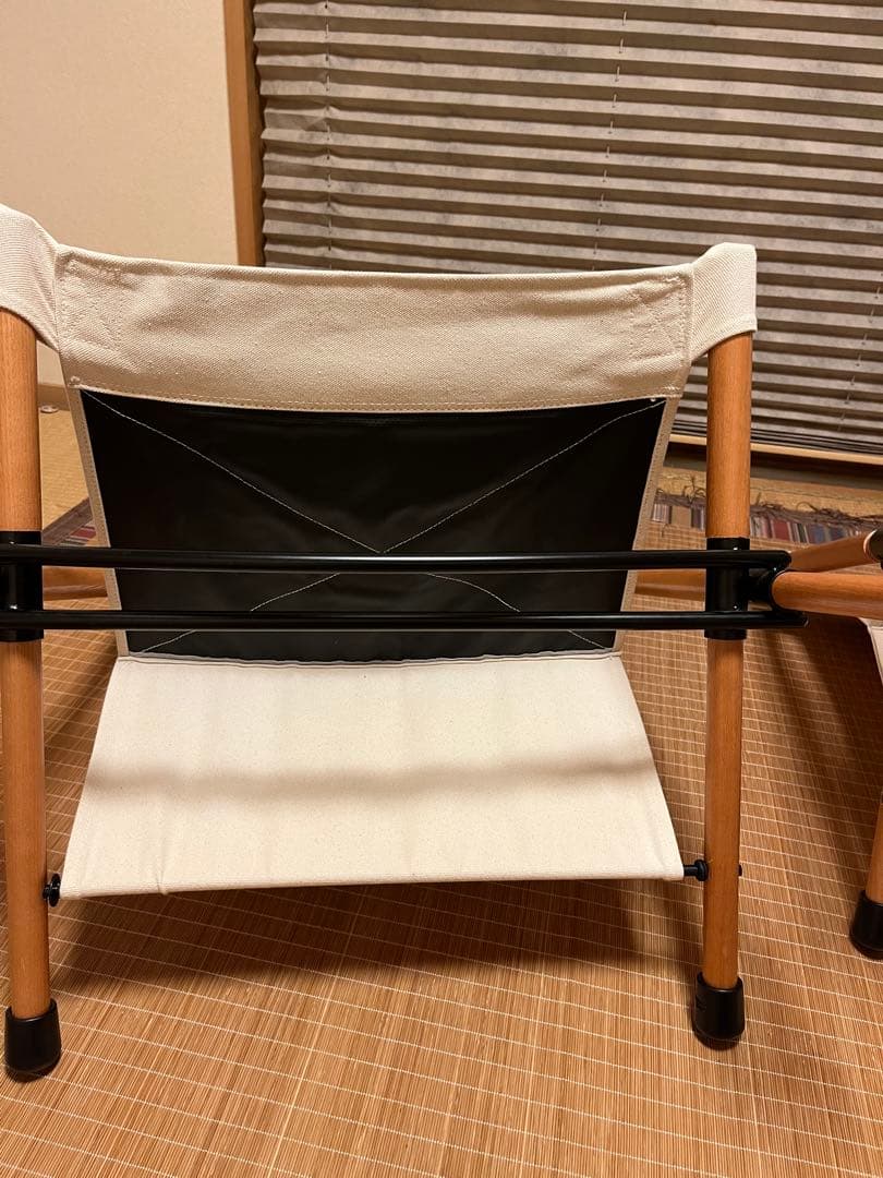 Hangout北欧風ホワイトキャンバス折りたたみチェア2脚セット　キャンプ