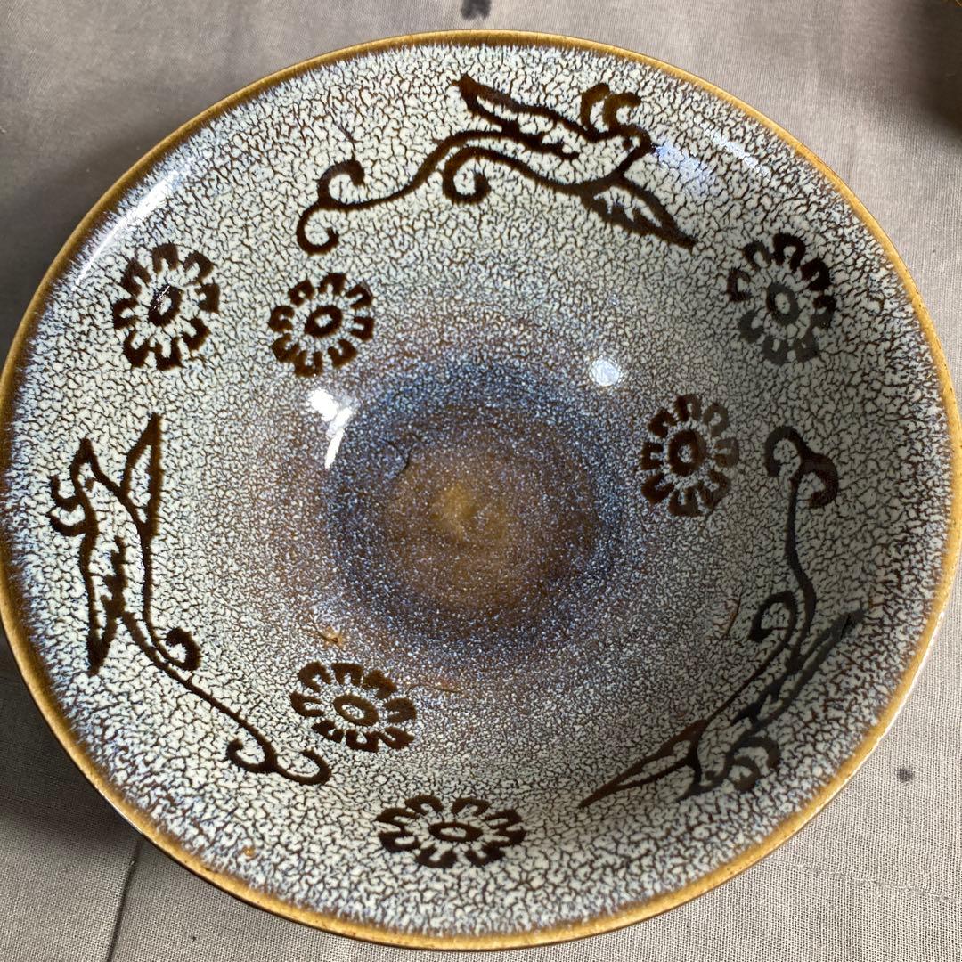 【松本佩山】孤高の陶芸家　日本名窯　有田年木庵　松本佩山作　曜変花鳥天目　平茶盌