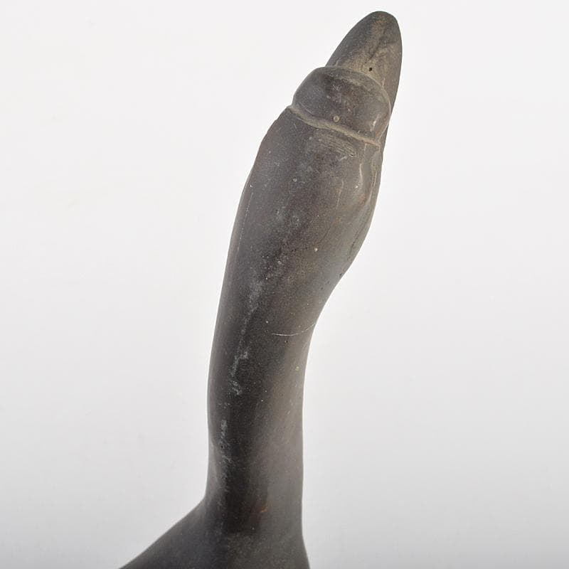 金工　秀山作　鋳銅　家鴨　アヒル　置物　一對　重さ合計約3.2㎏　G　R7513