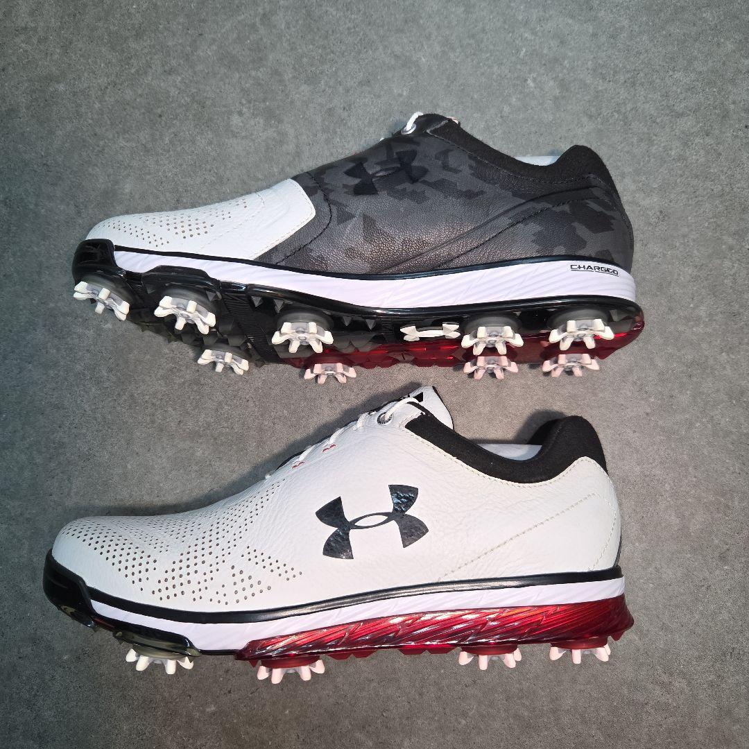 未使用！UNDER ARMOUR UAテンポツアー ゴルフシューズ カモフラ白黒