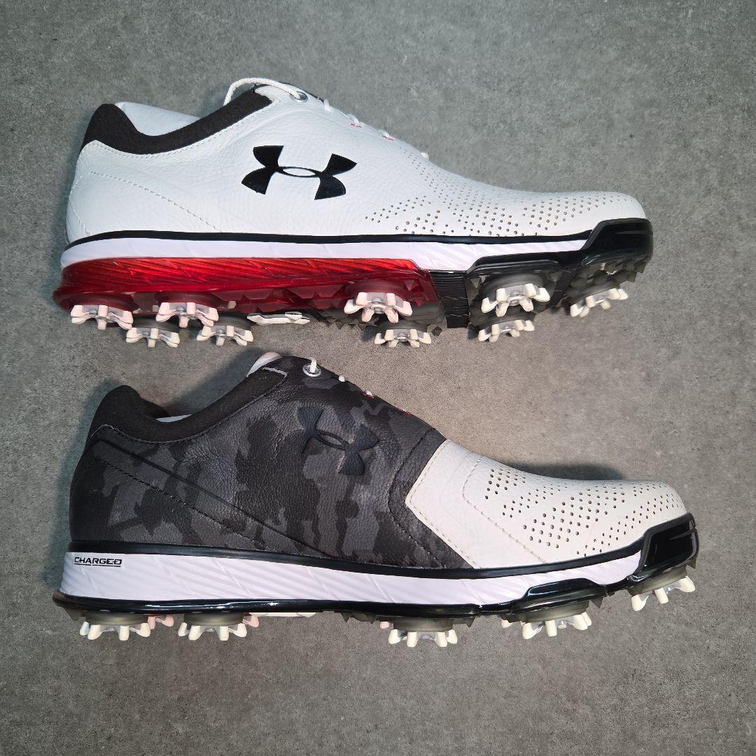 未使用！UNDER ARMOUR UAテンポツアー ゴルフシューズ カモフラ白黒