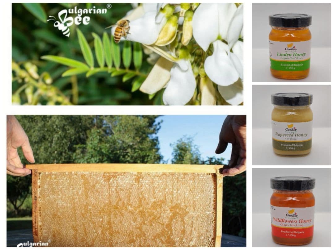 1.8kgお得なオーガニック生蜂蜜4個セットアカシア、リンデンとワイルドフラワー