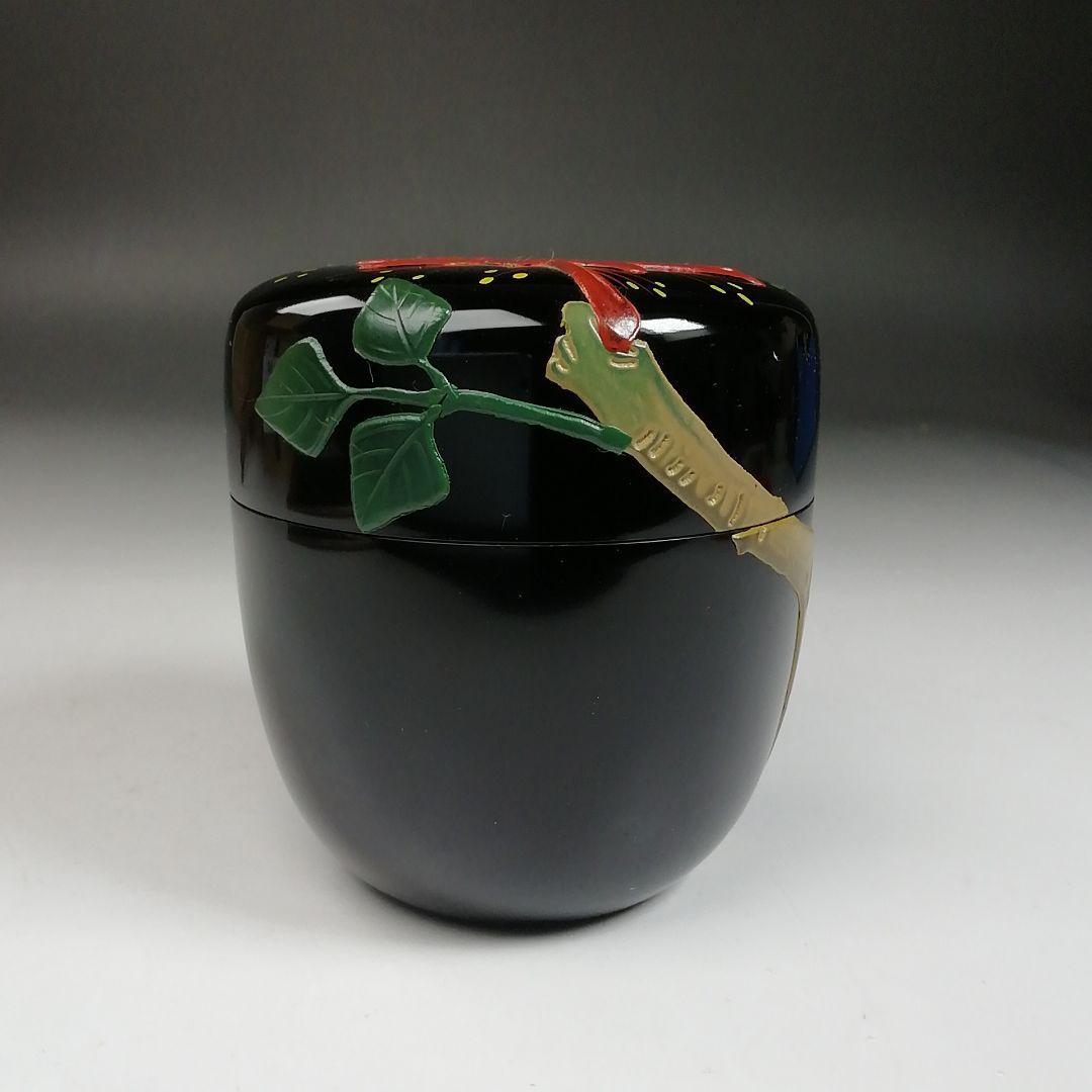 Ｗ４２　棗　『デイゴ』『琉球漆器』　木箱　茶道具