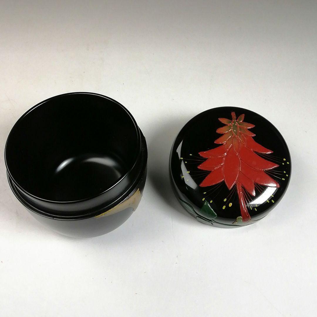 Ｗ４２　棗　『デイゴ』『琉球漆器』　木箱　茶道具