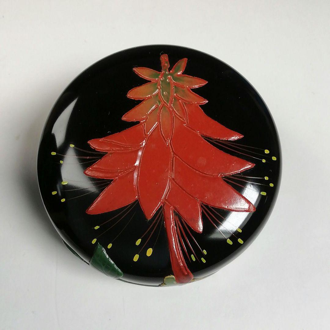 Ｗ４２　棗　『デイゴ』『琉球漆器』　木箱　茶道具