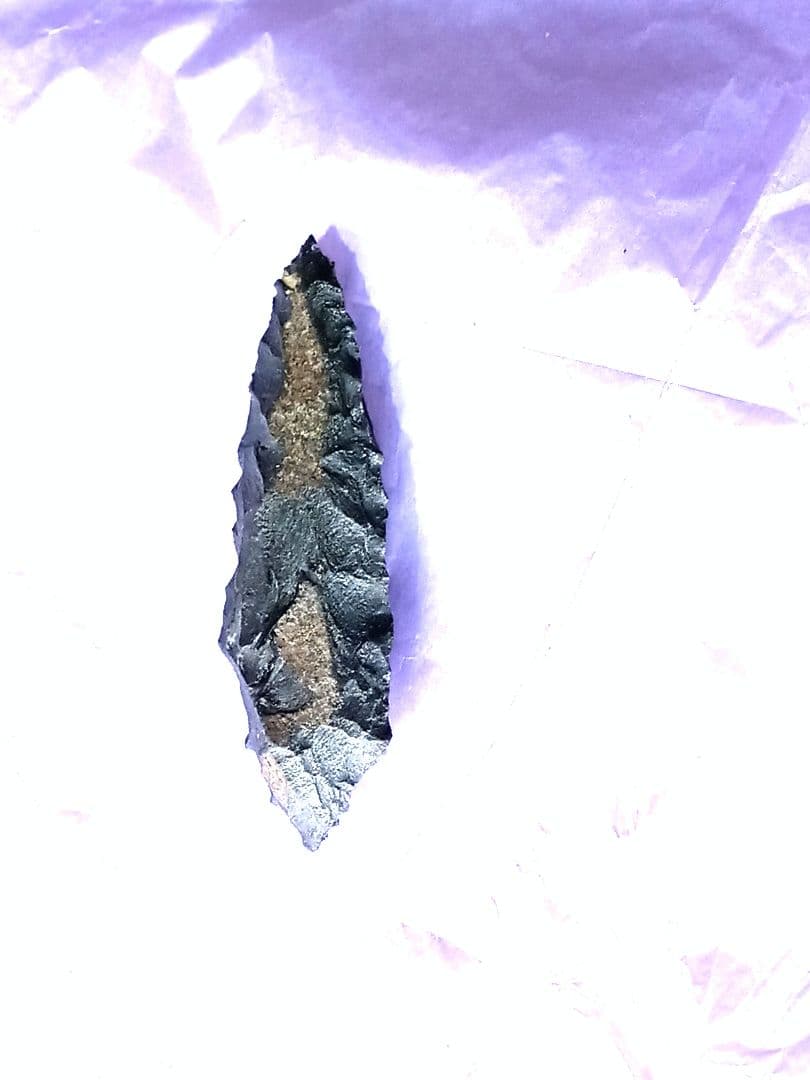 原始人… アイヌ仕様 尖頭器 a 石器 模写 サヌカイト