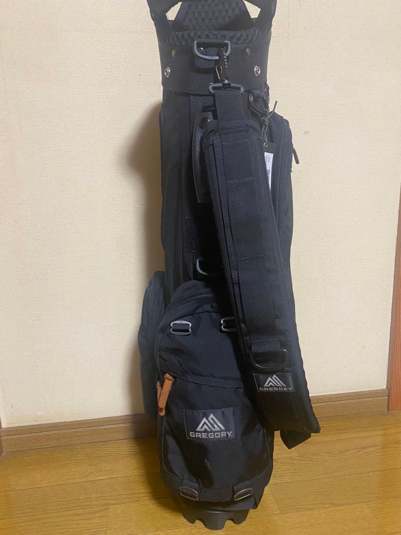 GREGORY ブラックキャディバッグ スタンド付き