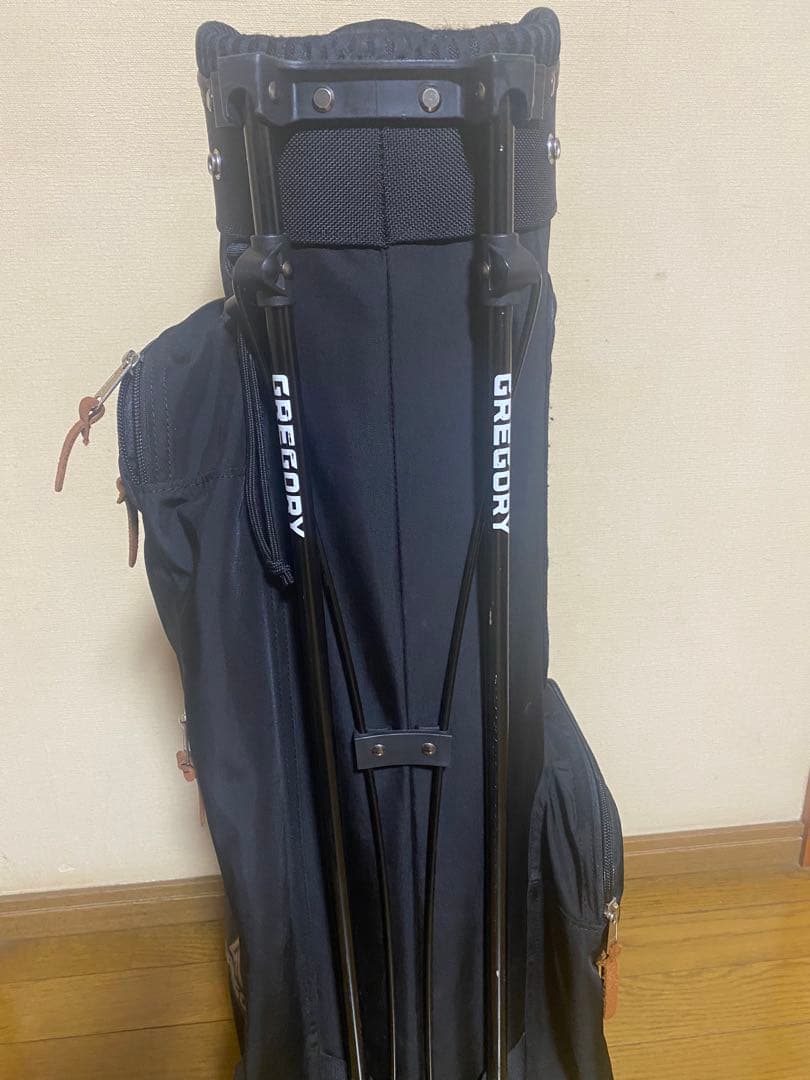 GREGORY ブラックキャディバッグ スタンド付き