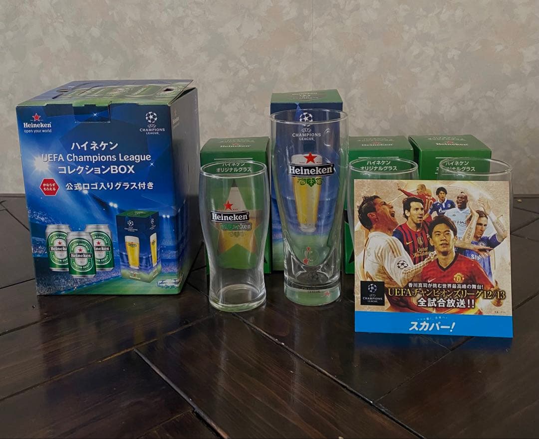 ハイネケンUEFA Champions Leagueコレクショングラス4点未使用