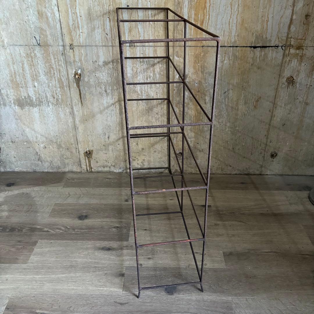 ヴィンテージ　オープンシェルフ　アイアンフレーム×古材　インダストリアル