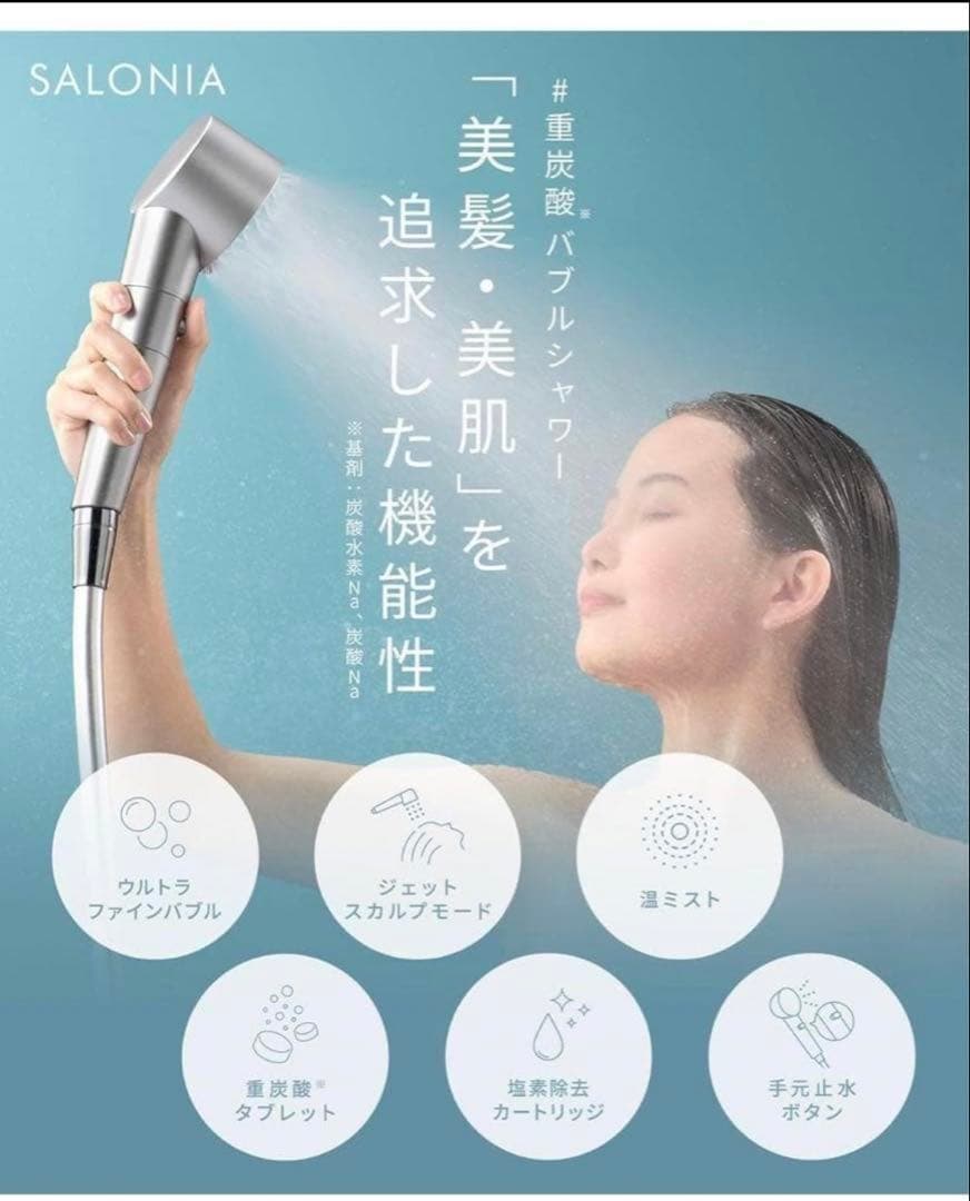 【箱無し】SALONIA シャワーヘッド ファインバブルクリア　ホワイト