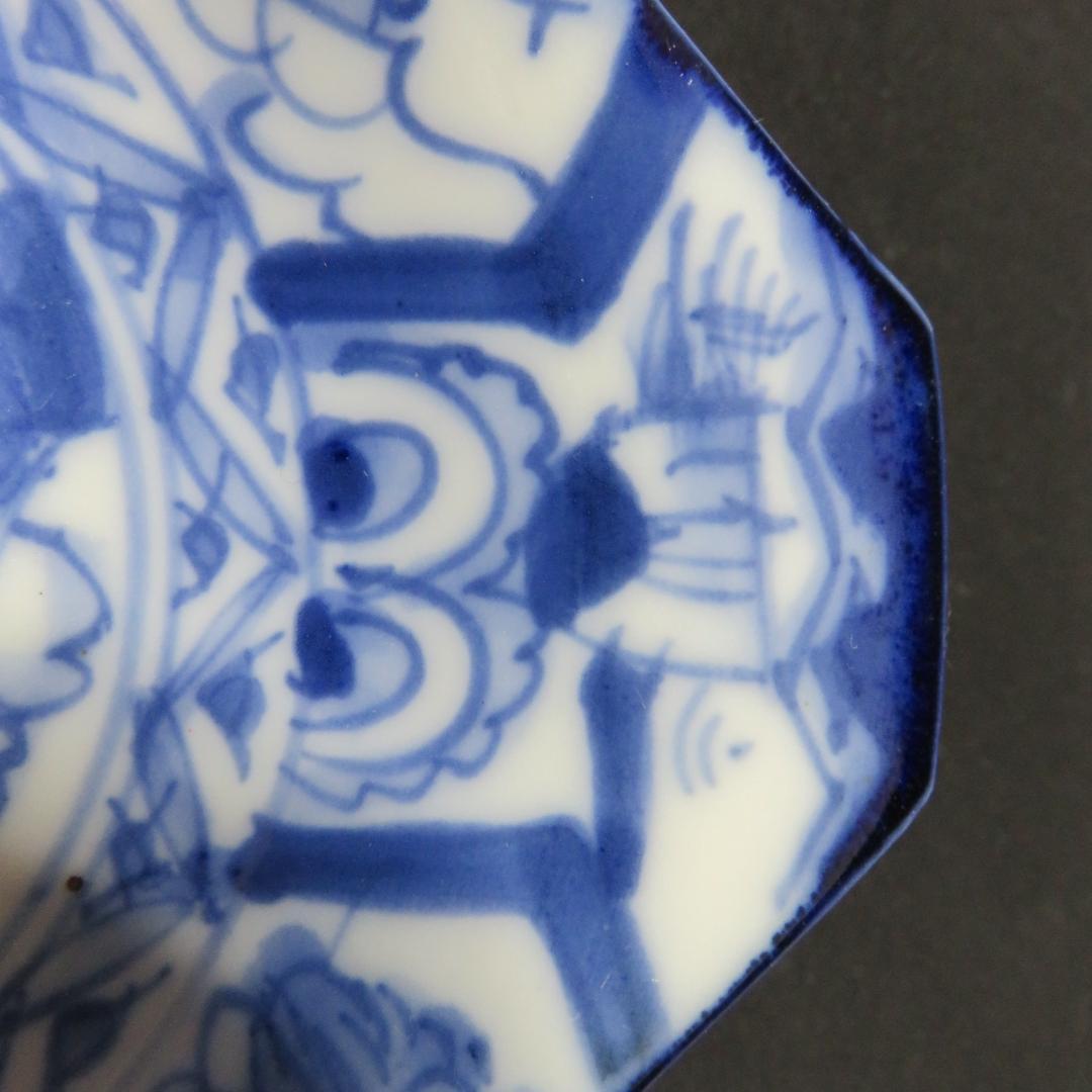 小皿 7枚 富士山 染付 古伊万里 山水 巻物 角皿 変形皿 江戸　バラ売り可