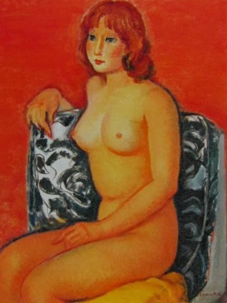 田中繁吉、椅子による、希少な画集より、新品高級額・額装付、状態良好