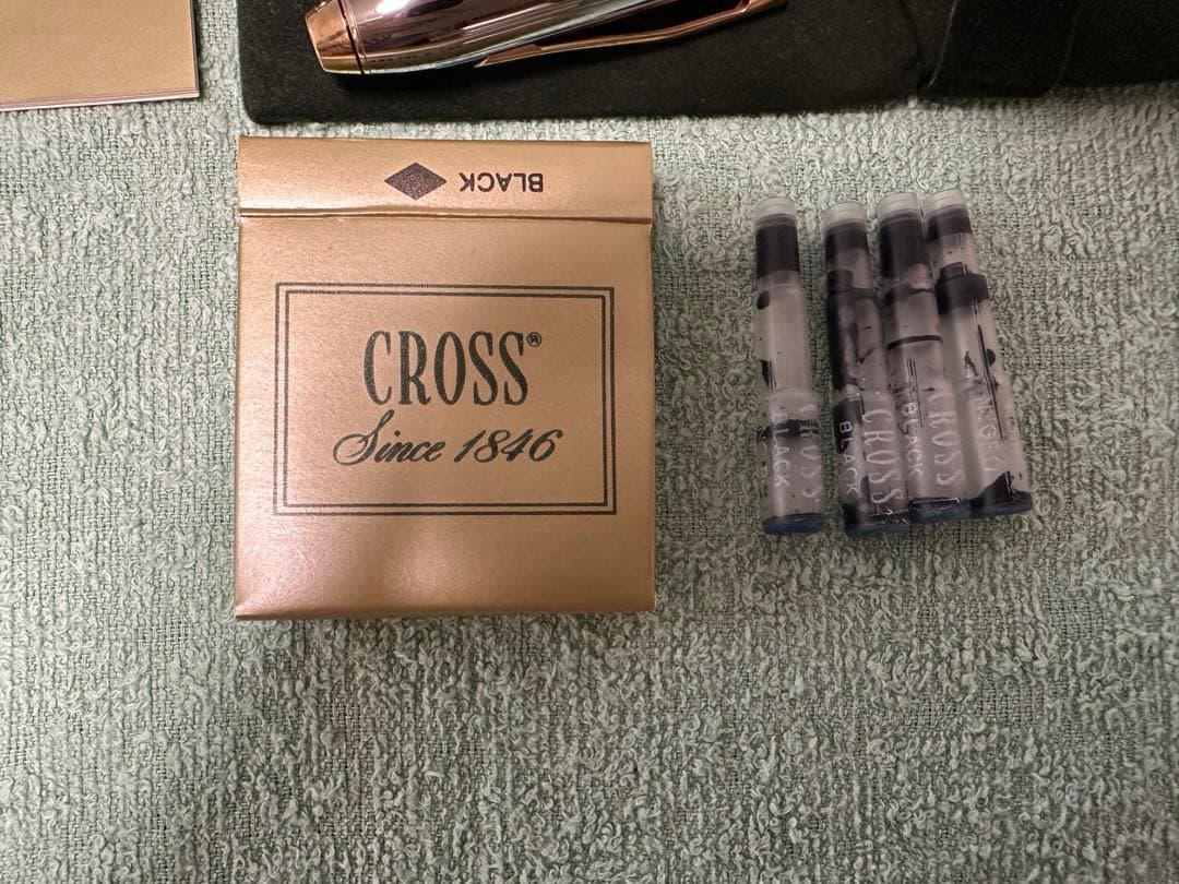 CROSS ヴィンテージ 万年筆　シルバー　ゴールド　専用ケース付き