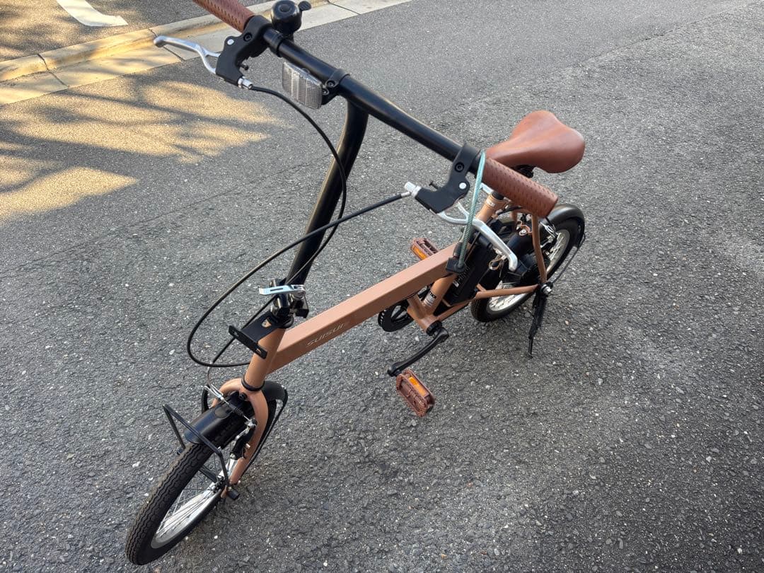 Suisui 綺麗な折りたたみ電動自転車 ベージュ