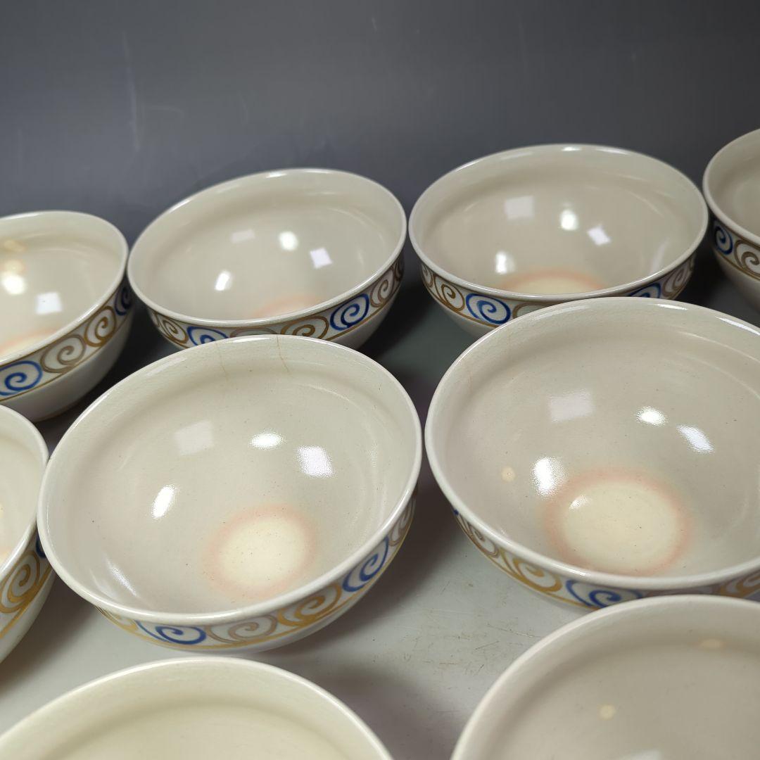 イ542 数茶碗『竜谷焼　宮川香雲』『渦丿絵　数茶碗　10客　共箱』茶道具