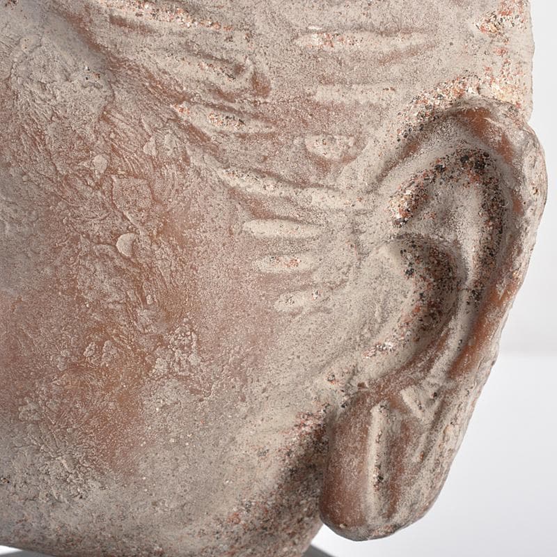 仏教美術　レプリカ　樹脂製　頭俑　仏頭　台座付　C　R5173