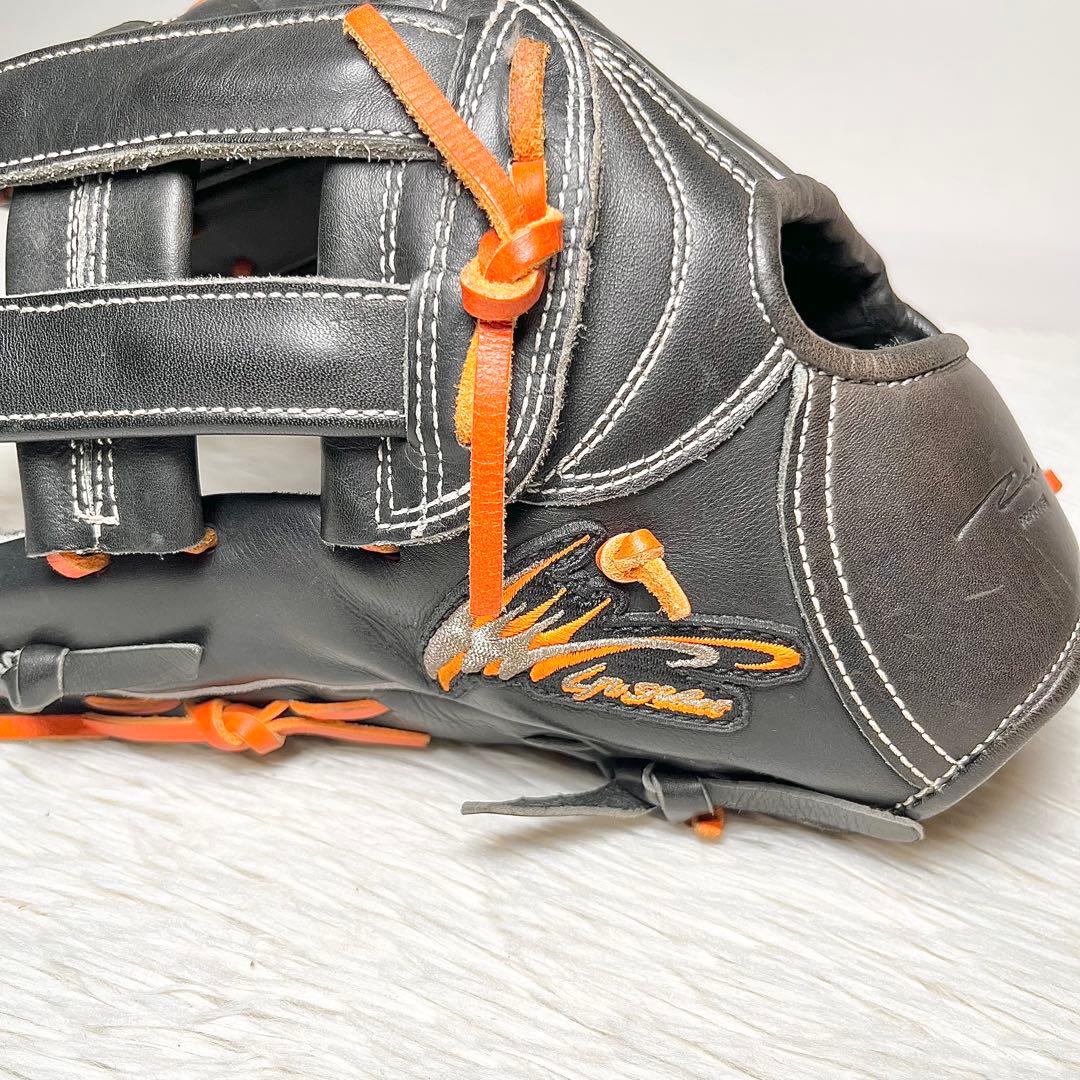 Ip Select×ONYONE 軟式グローブ 外野手用 左投げ 黒×オレンジ