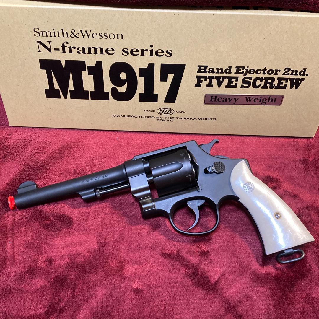 【リボルバーリリー風グリップ付き】タナカ M1917 HWガスガン ペガサス