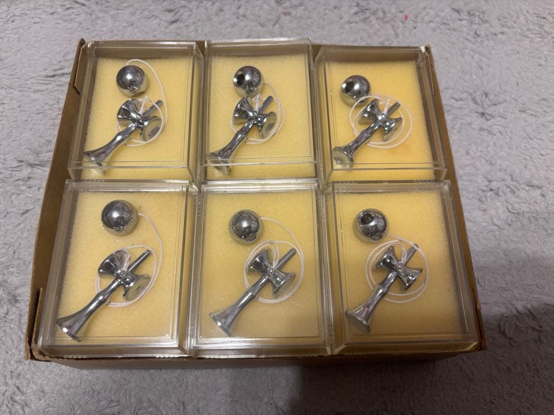 けん玉　メタルミニけん玉62mm　シルバー6個まとめ売り