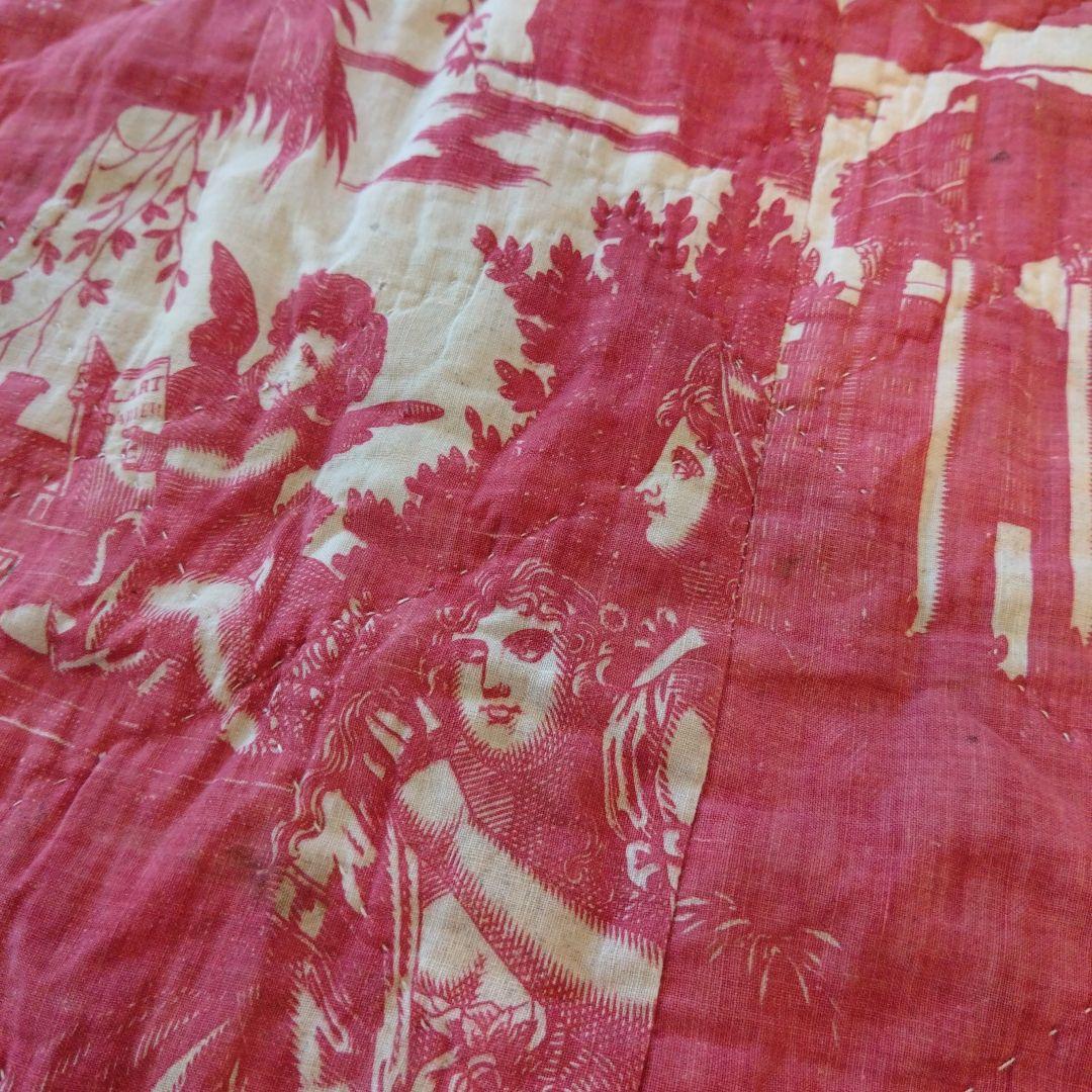 フランス　19世紀　アンティーク　コットン　トワルドジュイ