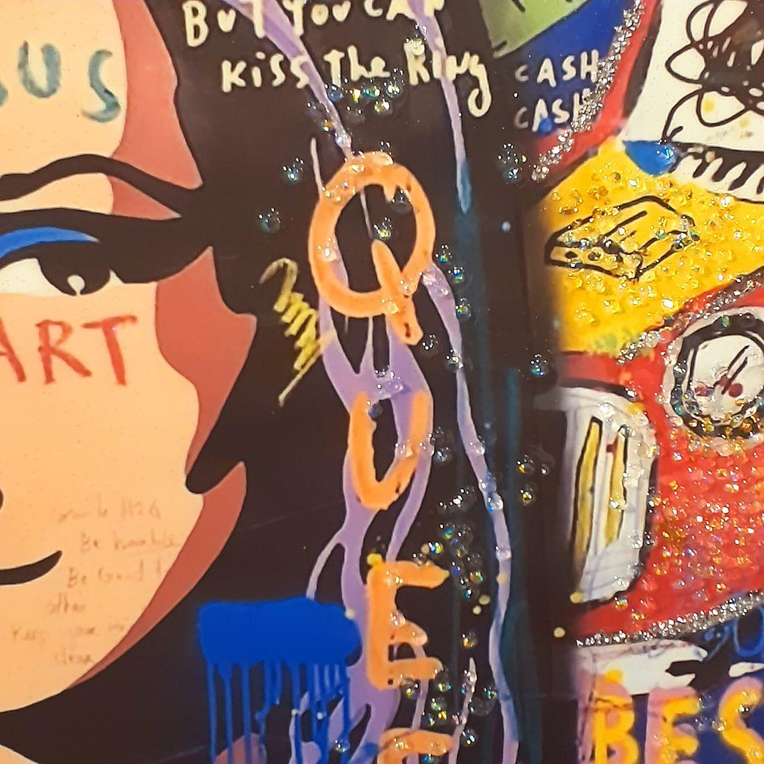 輸入雑貨　天然石　ダヴィンチ作『落書きモナリザ・クリスタルアート』　水晶・宝石絵