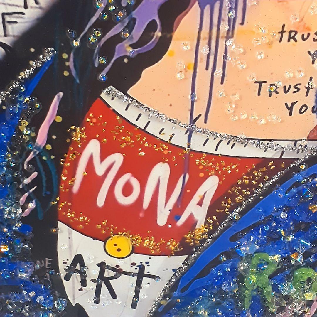 輸入雑貨　天然石　ダヴィンチ作『落書きモナリザ・クリスタルアート』　水晶・宝石絵