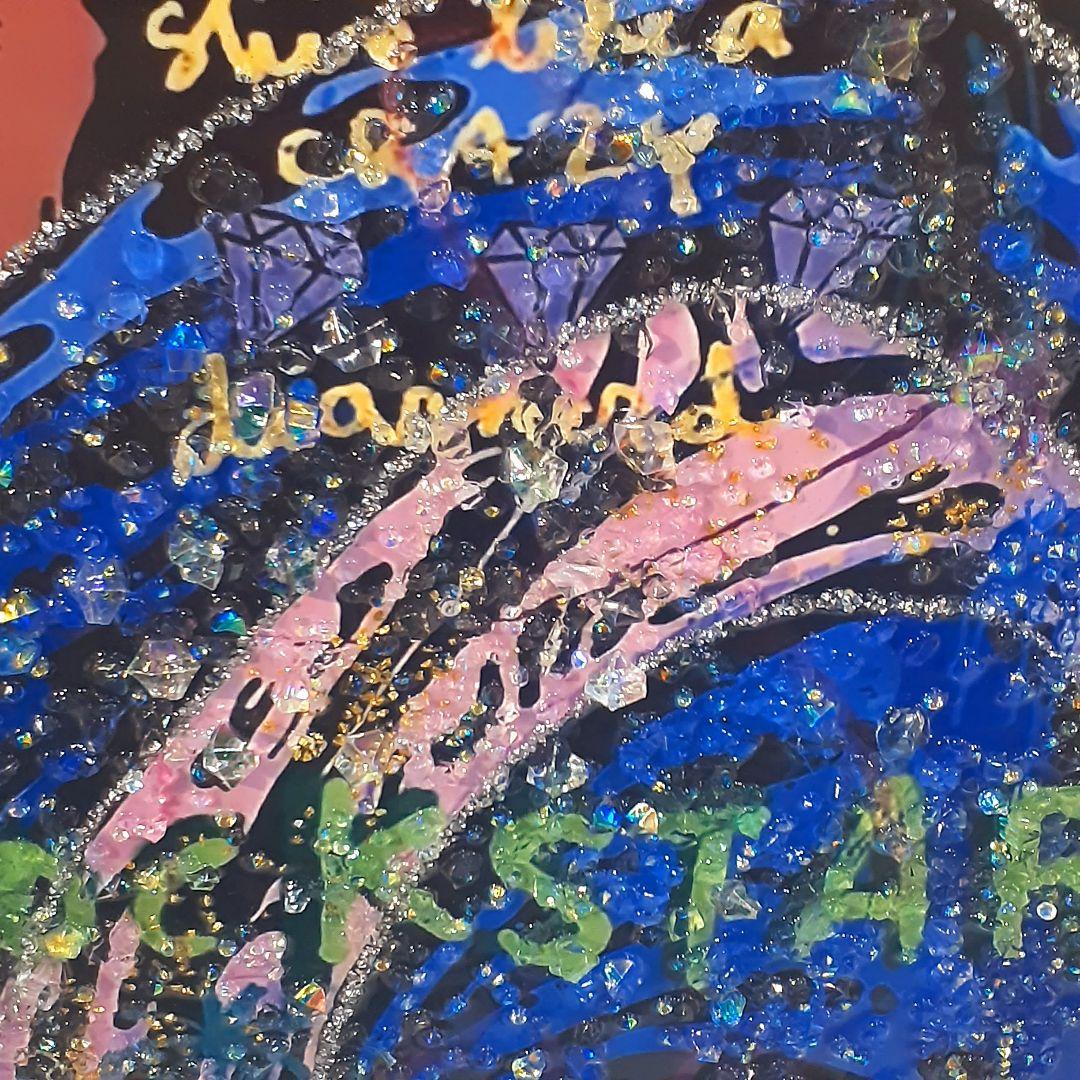 輸入雑貨　天然石　ダヴィンチ作『落書きモナリザ・クリスタルアート』　水晶・宝石絵