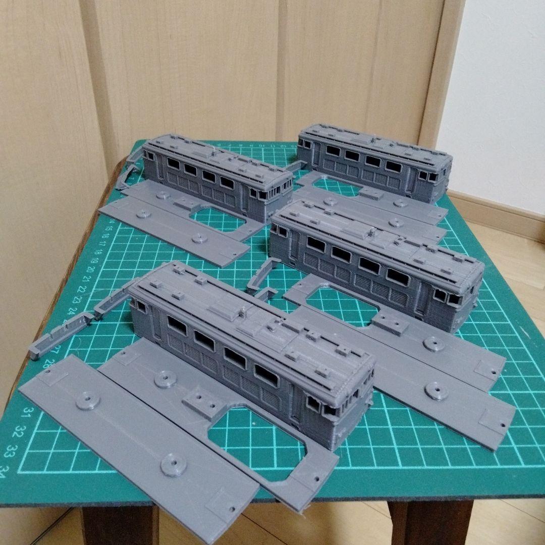 【彩】私鉄風電気機関車（1/80・HOゲージ）鉄道模型未塗装キット　4両分