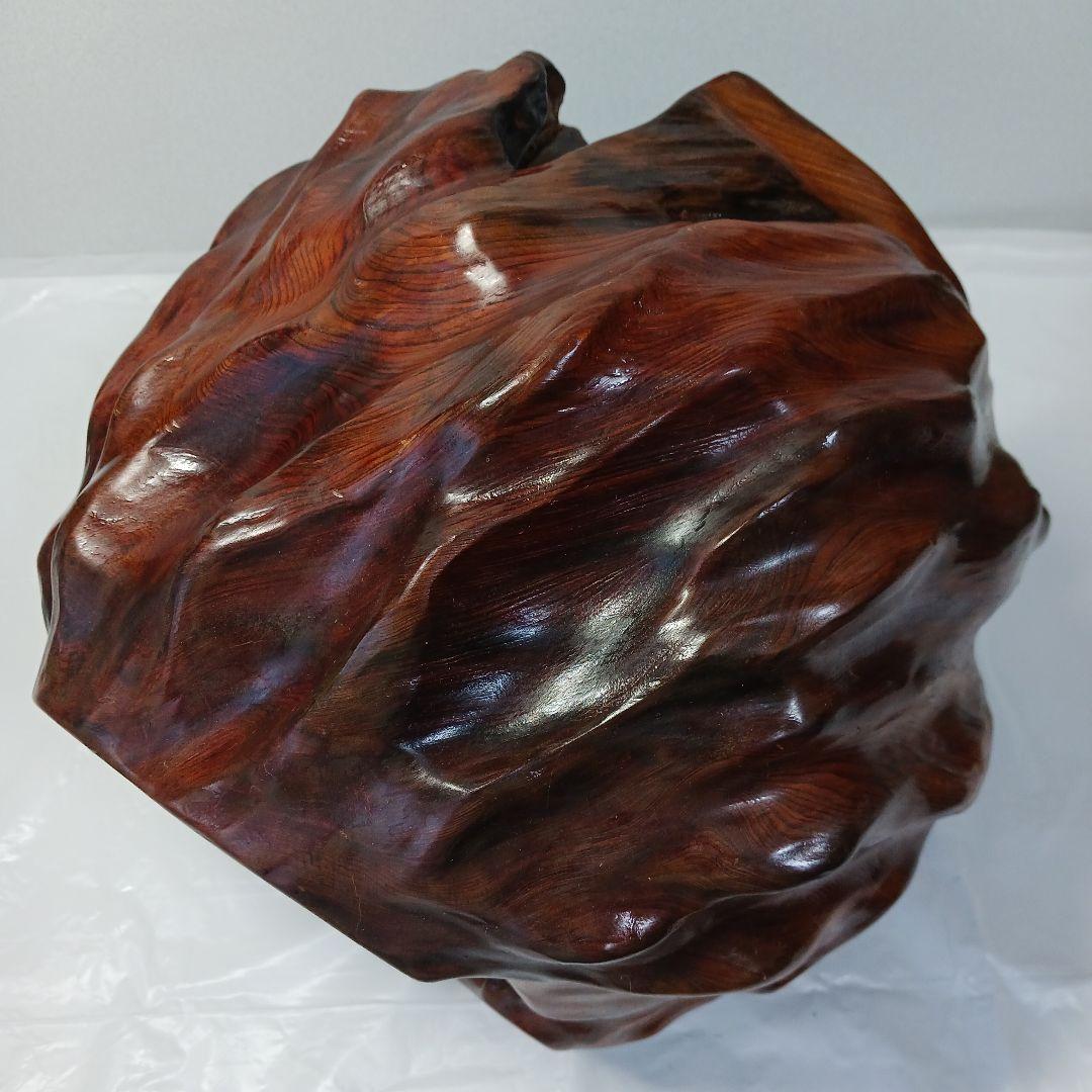 送料込み　屋久杉　虎杢の花器・つぼ(アンティーク)