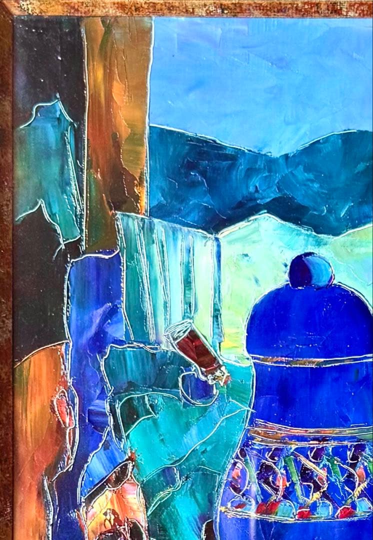 トニー・アゴステニ Tony Agostini 「アトリエノ隅」　油彩 フランス