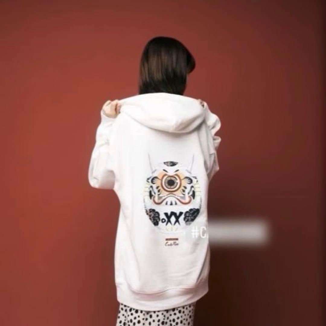 Candy Foxx グラフィックフードパーカー ホワイト L