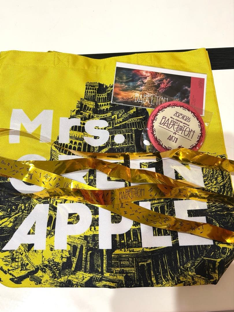 Mrs. GREEN APPLE トートバッグ　バベルの塔特典　銀テープ付き