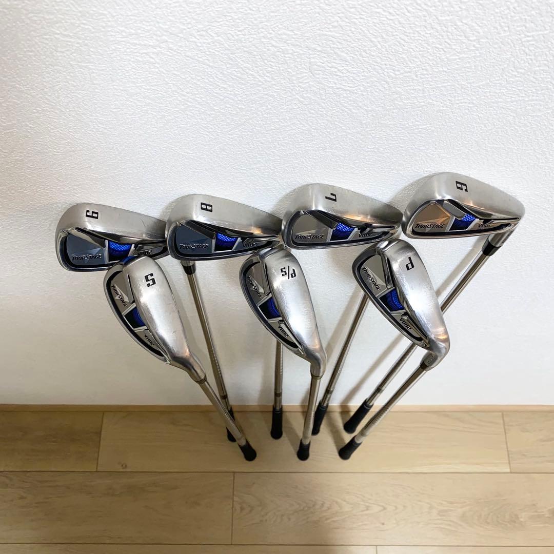 良品☆TOURSTAGEゴルフクラブ フルセット☆メンズ初心者キャディバッグ付S
