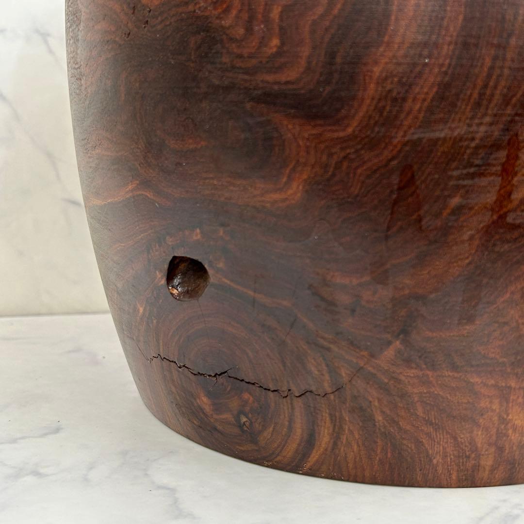 【高級花梨材】天然木 無垢 火鉢 台座つき 希少品