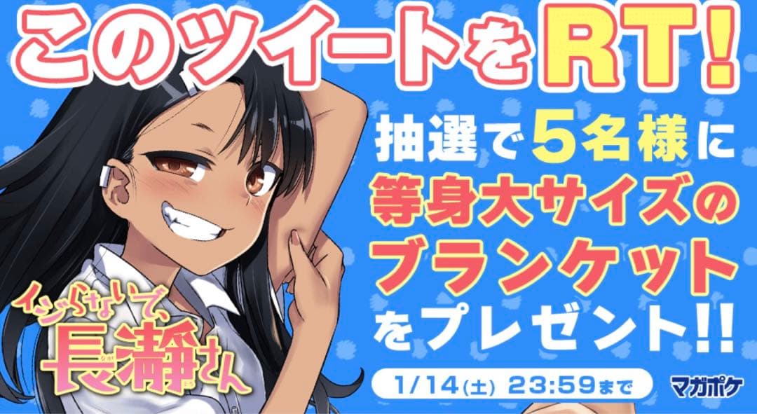 当選品　いじらないで、長瀞さん　等身大ブランケット