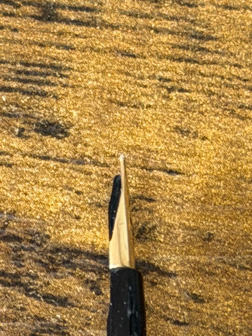 新品未使用　1971年製　白蝕刻　キャップレス　ストライプ　14金　万年筆　細字