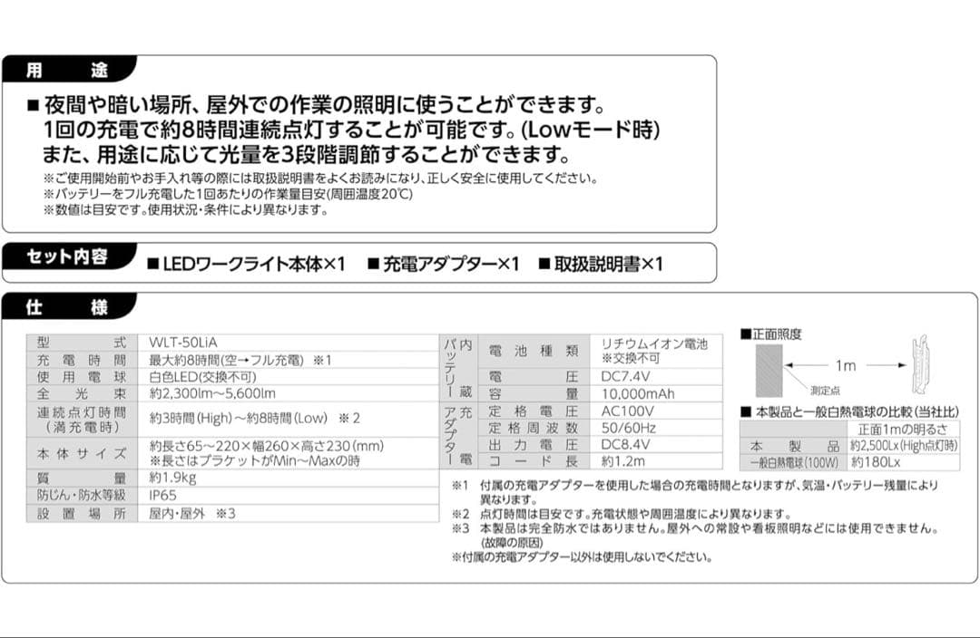 EARTH MAN LED 高儀ワークライト 50W WLT-50LiA 投光器