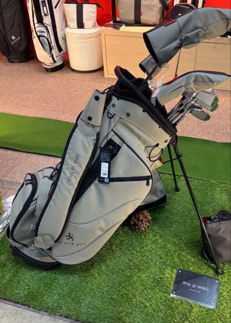ラヘラゴルフ　限定キャディバッグ　ライトグレー　おしゃれキャディバッグ