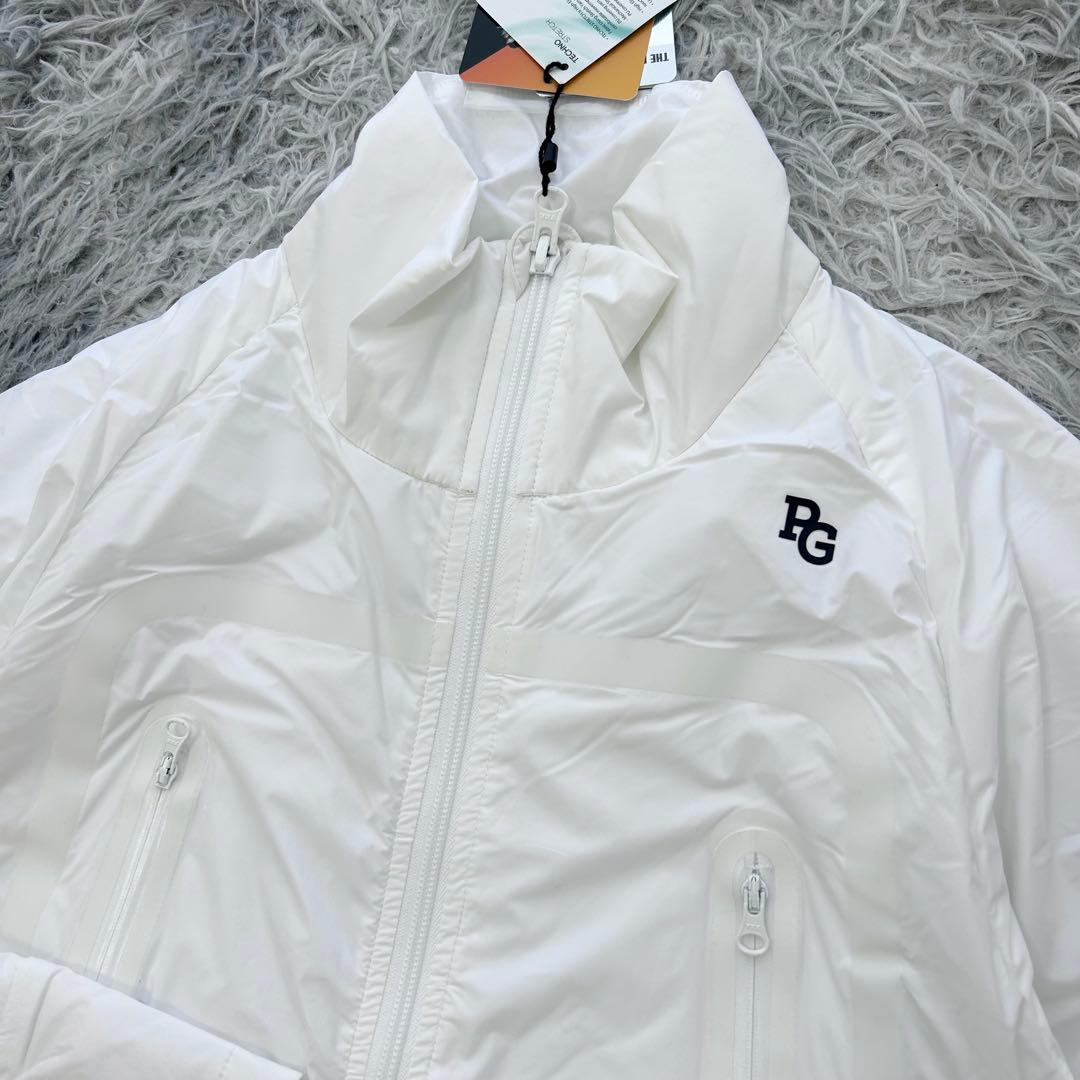 新品　パーリーゲイツ　ジャケット　ブルゾン　中綿　袖ロゴ　防寒　ホワイト